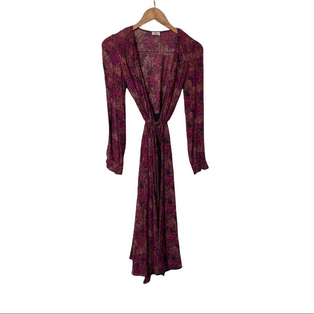 Aritzia Wilfred Purple Magenta Print Wrap Dress XXS